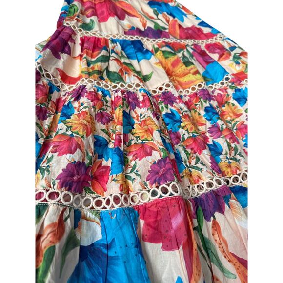 FARM Rio Vibrant Mary’s Garden Frilled Top Midi Dress Size Small - Picture 9 of 14